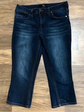 1822 Denim Dark Blue Cropped Stretch Capri Jeans